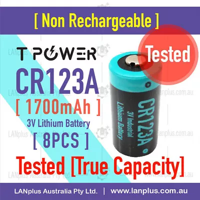 8X CR123A 3V Lithium Battery 1700mAh For Netgear Arlo Camera > Panasonic CR123a • $22.05